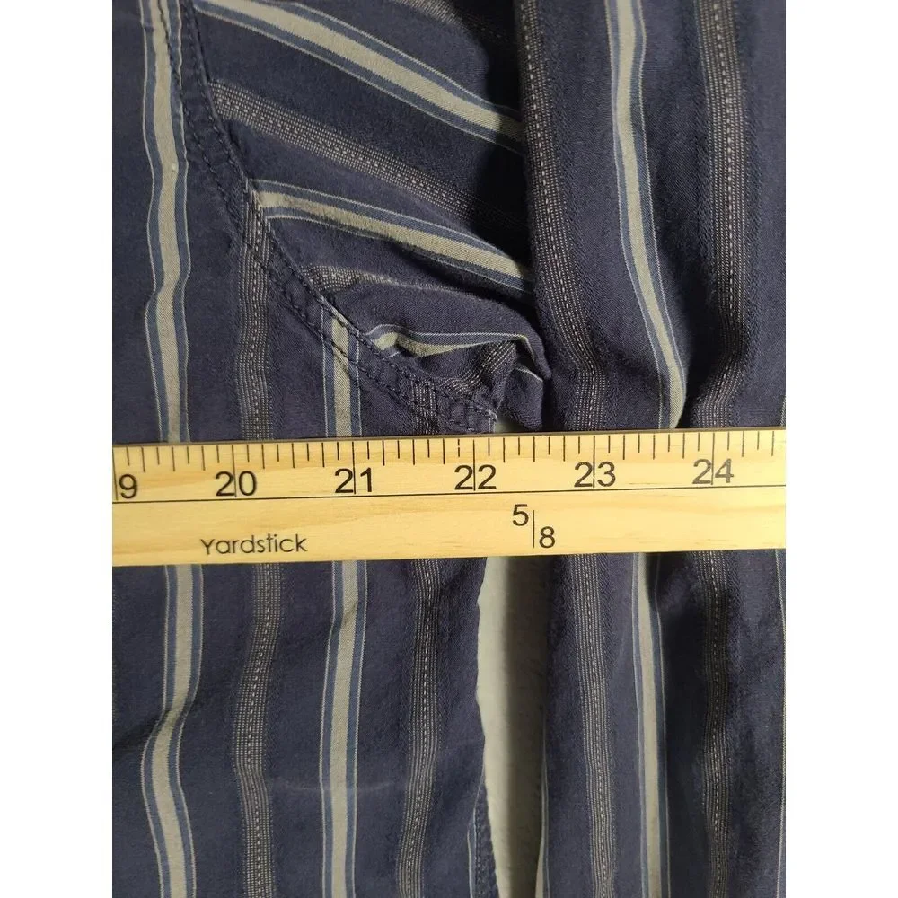 The North Face Shirt Mens Large Blue Striped Button Up Long Sleeve Outdoors‎
